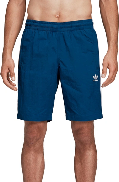Adidas Originals Adidas Men's Originals 3-stripes Swim Shorts In Blue Size  Large 100% Nylon | ModeSens