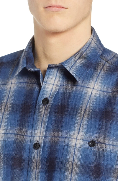 Shop Pendleton Zephyr Worsted Wool Flannel Shirt In Blue Ombre