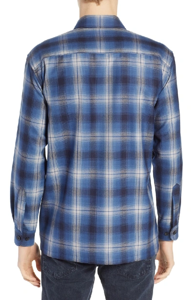 Shop Pendleton Zephyr Worsted Wool Flannel Shirt In Blue Ombre