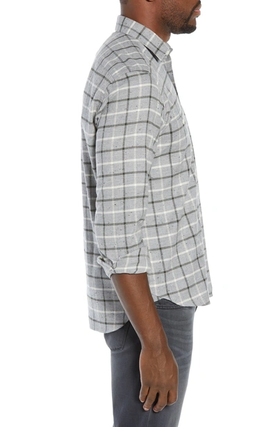 Shop Culturata Supersoft Tailored Fit Plaid Sport Shirt In Grey