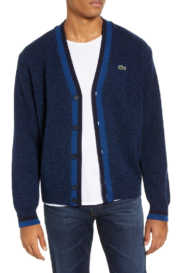 lacoste wool cardigan