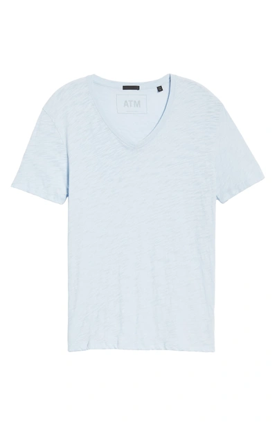 Shop Atm Anthony Thomas Melillo Slub V-neck T-shirt In Powder Blue