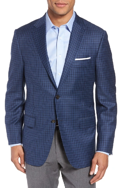 Shop Hickey Freeman Classic B Fit Check Wool Sport Coat In Blue Plaid