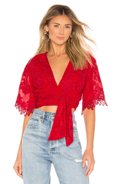 Shop Lovers & Friends Yvette Top In Berry Red