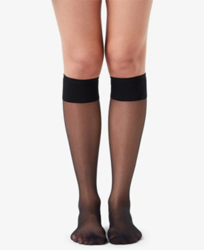 Shop Spanx Hi-knees Knee-high Socks In Black