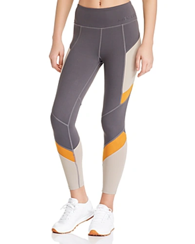 Shop Avec Les Filles Sport Color-block Cropped Leggings In Pavement