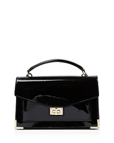 Shop The Kooples Emily Small Patent Leather Shoulder Bag In Black