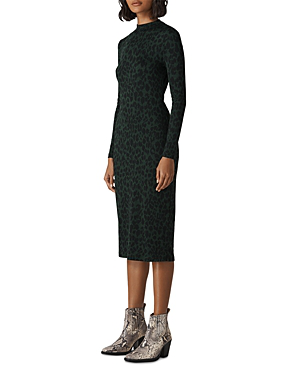 whistles green leopard dress