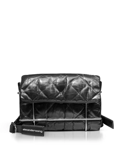 Shop Alexander Wang Halo Black Quilted Leather Shoulder Bag