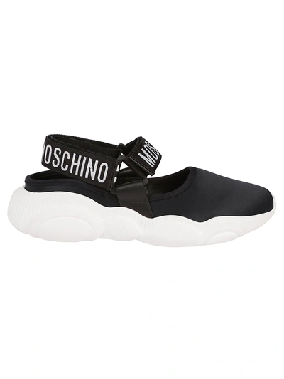 Shop Moschino Teddy Run Stretch Sneakers In Black