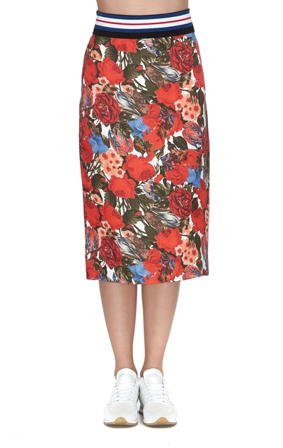 Shop Marni Floral Print Skirt In Multicolor