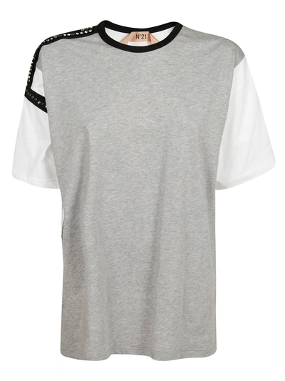 Shop N°21 Detailed T-shirt In Grigio