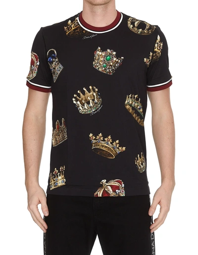 Shop Dolce & Gabbana Crowns Print T-shirt In Multicolor