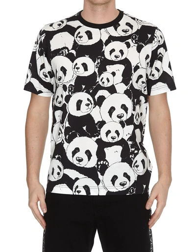 Shop Dolce & Gabbana Panda Print T-shirt In Black White