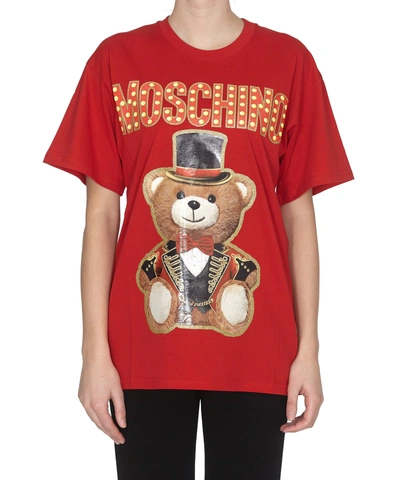 Shop Moschino Teddy Circus T-shirt In Red