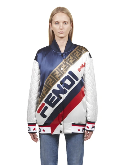 Shop Fendi Jacket In Bianco Multicolor