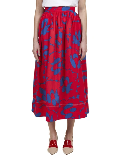 Shop Marni Skirt In Rosso Blu