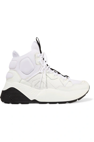 Shop Stella Mccartney Faux Leather And Neoprene Sneakers In White