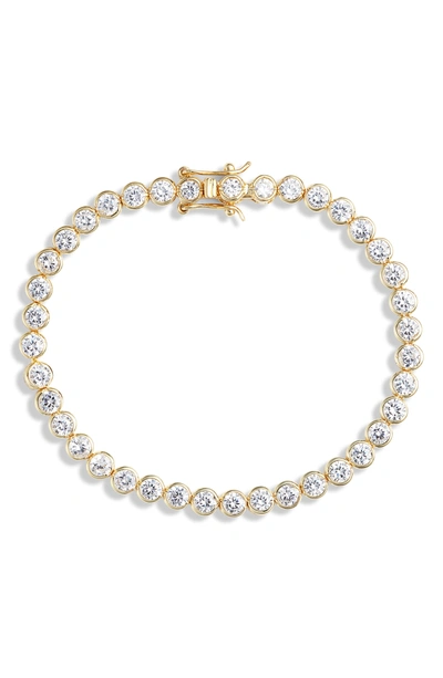 Shop Melinda Maria Baroness Bracelet In Clear/ Gold