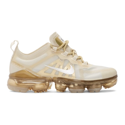 Shop Nike Off-white And Beige Air Vapormax 2019 Sneakers