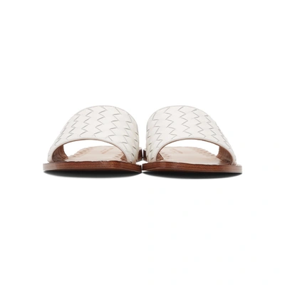 Shop Bottega Veneta White Intrecciato Sandals In 9117-white