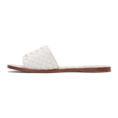 Shop Bottega Veneta White Intrecciato Sandals In 9117-white