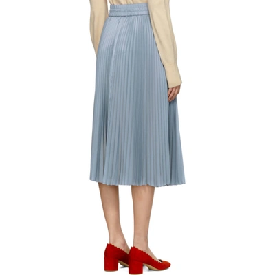 Shop Red Valentino Blue Pleated Skirt In 198 Sky