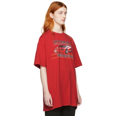 Vetements Red Car Hotline T-shirt | ModeSens