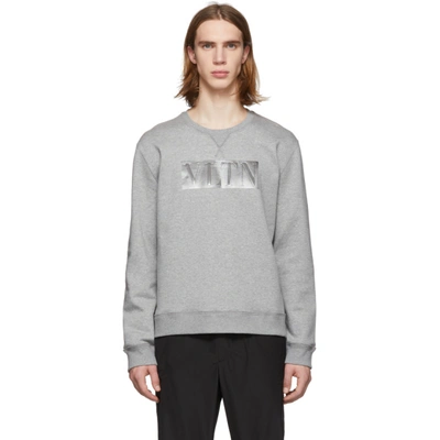 Shop Valentino Grey Metallic Vltn Sweatshirt In 080 Grey