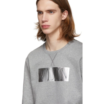 Shop Valentino Grey Metallic Vltn Sweatshirt In 080 Grey