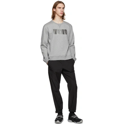 Shop Valentino Grey Metallic Vltn Sweatshirt In 080 Grey