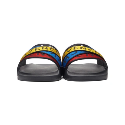 Shop Givenchy Multicolor 4g Webbing Pool Slides