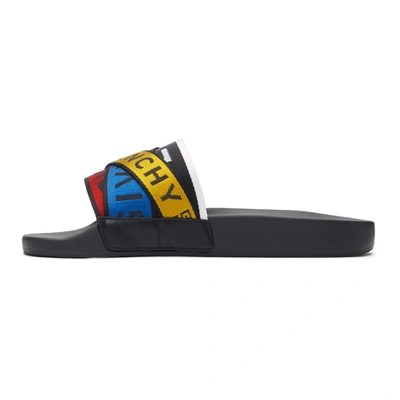 Shop Givenchy Multicolor 4g Webbing Pool Slides