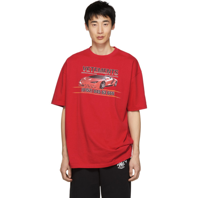 vetements red t shirt