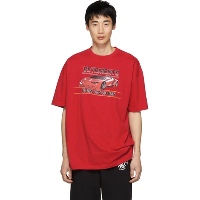 Vetements Car Hotline T-shirt In Red | ModeSens