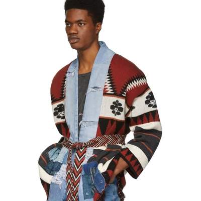 Shop Alanui Multicolor Greg Lauren Edition New Icon Cardigan In 2588 Multi