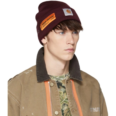 HERON PRESTON 酒红色 CARHARTT 版水钻毛线帽