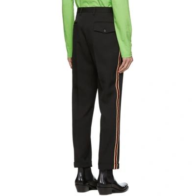 Shop Calvin Klein 205w39nyc Black Stripe Classic Straight-leg Uniform Trousers