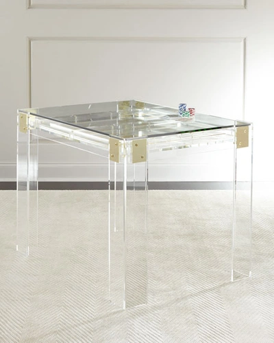 Interlude Home Miranda Acrylic Backgammon Table In Clear Acrylic