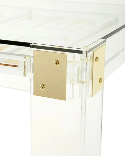 Interlude Home Miranda Acrylic Backgammon Table In Clear Acrylic