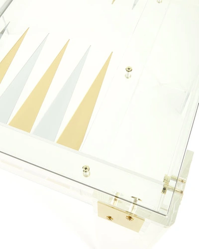 Interlude Home Miranda Acrylic Backgammon Table In Clear Acrylic