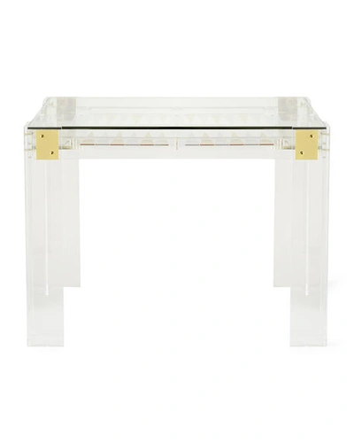 Interlude Home Miranda Acrylic Backgammon Table In Clear Acrylic