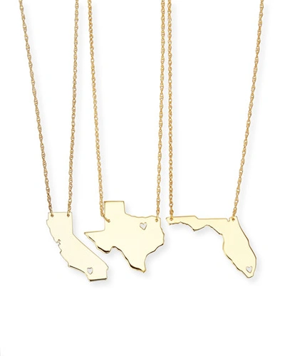 Shop Moon And Lola Personalized State Pendant Necklace, Gold, Alabama-mississippi In Michigan