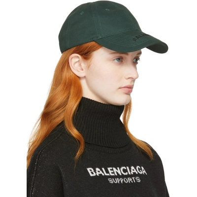 Shop Balenciaga Khaki Logo Cap In 3060 Kaki/b