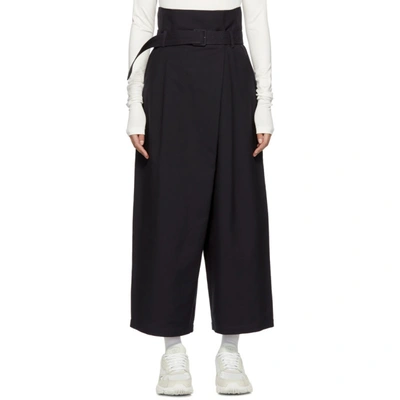 Shop Enföld Enfold Navy Wide-leg Trench Trousers In 143 Navy