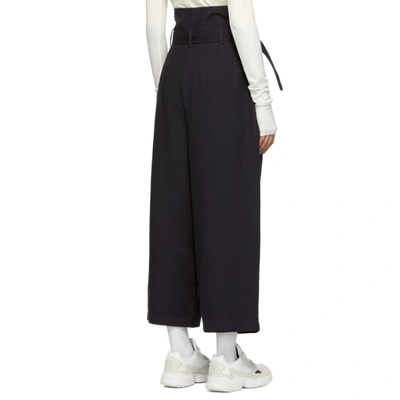 Shop Enföld Enfold Navy Wide-leg Trench Trousers In 143 Navy