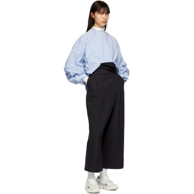 Shop Enföld Enfold Navy Wide-leg Trench Trousers In 143 Navy