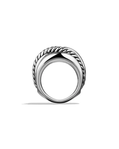 Shop David Yurman Crossover Wide Ring In Sterling Silver
