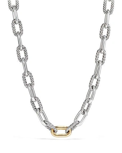 Shop David Yurman Madison Chain Large Link Necklace With 18k Gold, 20" In Yellow/silver