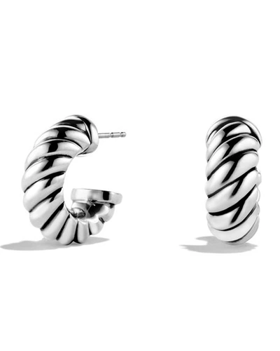 Shop David Yurman Cable Classics Earrings In Sterling Silver